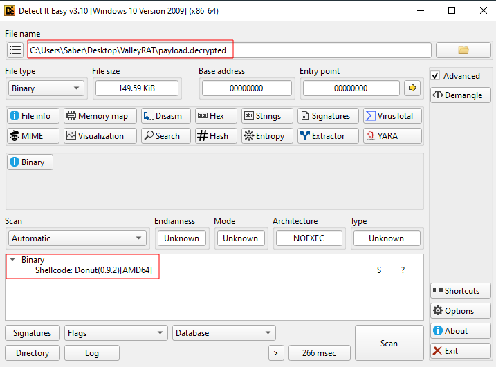 Payload DIE Detection
